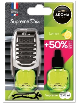 ZAPACH ODŚWIEŻACZ DO SAMOCHODU AUTA AROMA CAR SUPREME DUO LEMON 2X7ML
