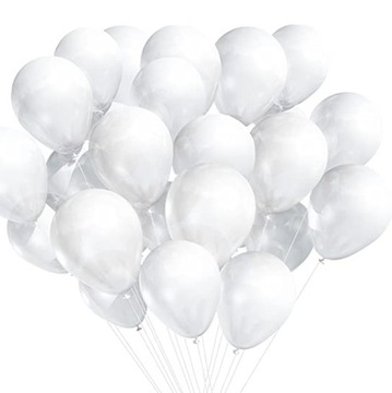 Balony białe pastelowe duże 1-99 komunia 100 szt