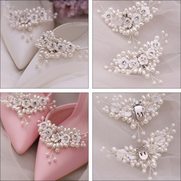 2 SZTUKI ŚLUBNE KLIPSY DO BUTÓW NA WYSOKIM OBCAsie KLIPS DO BUTÓW DLA PANNY MŁODEJ