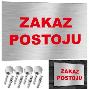 NIERDZEWNA Tabliczka ZAKAZ POSTOJU 30x20 Aluminium