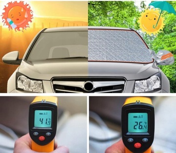 АЛЮМИНИЕВАЯ КРЫШКА МАТОВАЯ ДЛЯ ЗЕРКАЛ ВЕТРОВОГО СТЕКЛА 6 МАГНИТОВ ЗИМА/ЛЕТО