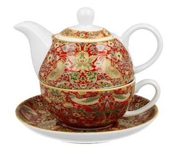 Dzbanek PORCELANA filiżanka spodek Thief RED Duo