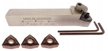 НОЖ ПОВОРОТНЫЙ MWLNL 2020 K08 + 3 ВСТАВКИ WNMG 080408 СКЛАДНОЙ ЛЕВЫЙ 20x20 20мм