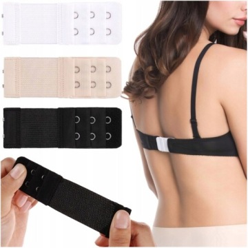 PRZEDŁUŻKA Z GUMKĄ ZAPIĘCIA DO BIUSTONOSZY STANIKA HAFTKI REGULACJA 3 SZT