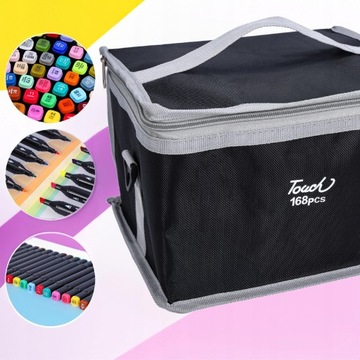 МАРКЕРЫ АЛКОГОЛЬНЫЕ ДВУХСТОРОННИЕ, МАРКЕРЫ, МАРКЕРЫ, ТРИПСЫ, 168 шт, набор, СУМКА