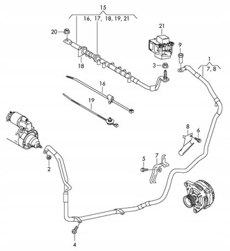 PRZEWÓD MASOWY ALTERNATORA 4L0971228G AUDI Q7 V12
