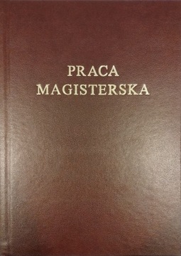 Bordowa okładka kanałowa AA ze złotym nadrukiem PRACA MAGISTERSKA