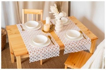 Салфетка декоративная, черная, 85х85, ажурная, грязеотталкивающая, современная, для стола