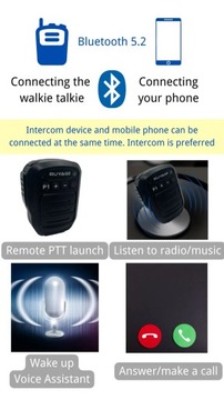Ruayge Walkie Talkie PTT 1000 мАч Bluetooth аккумулятор