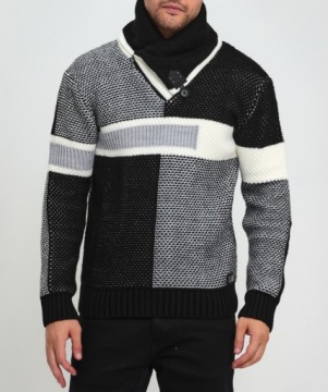 Мужская толстая теплая шерстяная водолазка с воротником-стойкой