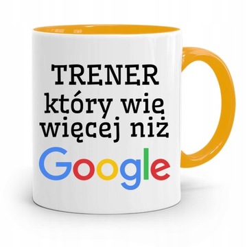 DLA TRENERA TRENERKI SIŁOWNIA KUBEK ŻÓŁTY PREZENT z Nadrukiem ze Zdjęciem