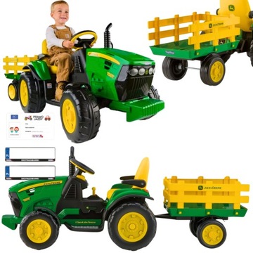 TRAKTOR NA AKUMULATOR Z PRZYCZEPĄ JOHN DEERE 2x165
