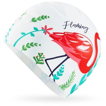 DAMSKI CZEPEK SILIKONOWY PŁYWACKI MIEJSCE NA DŁUGIE WŁOSY FLAMING TSUNAMI