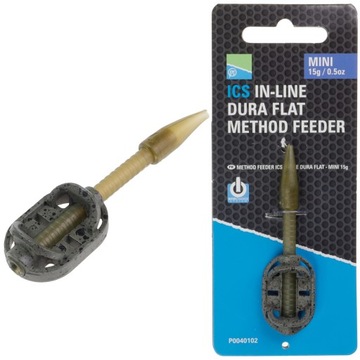 Podajnik koszyk koszyczek ICS In-line Dura Flat MINI 15g Method Feeder