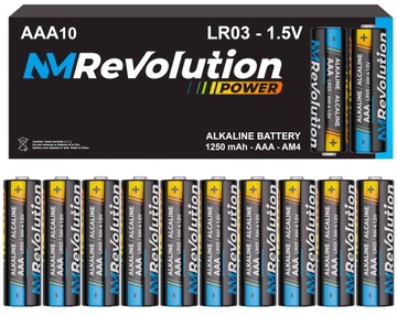 10x BATERIE ALKALICZNE LR03 R3 AAA PALUSZKI MOC