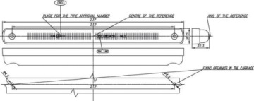 LAMPA OBRYSOWA OBRYSÓWKA CZERWONA LED DŁUGA WAŚ184