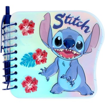 NOTESIK Z DŁUGOPISEM STITCH NOTES NA SPIRALI NOTATNIK HOLOGRAFICZNY HOLO