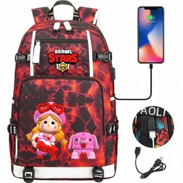 Plecak dla lalek Brawl Stars Jessie z ładowaniem USB. Duża pojemność