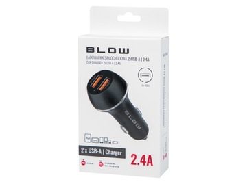 АВТОМОБИЛЬНОЕ ЗАРЯДНОЕ УСТРОЙСТВО БЫСТРАЯ ЗАРЯДКА 2x USB МОЩНЫЙ 2.4A