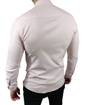 Koszula slim fit ze stójką różowa EGO01 - XXL