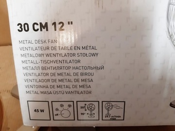МЕТАЛЛИЧЕСКИЙ РЕТРО НАСТОЛЬНЫЙ ВЕНТИЛЯТОР 12 ДЮЙМОВ