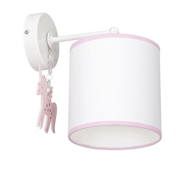 Dziecięca lampa kinkiet kucyk biały różowy
