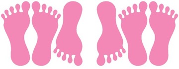 NAKLEJKI STOPY 6 szt. NA PODŁOGĘ ŚCIEŻKA SENSORYCZNA RÓŻOWY MATOWY