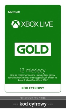 Xbox Live Gold / Xbox Game Pass Core na 12 miesięcy