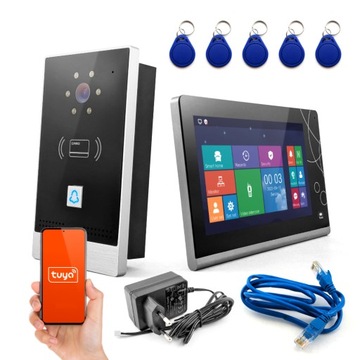 Wideodomofon Ekran LCD Tuya RJ45 NFC Interkom IP