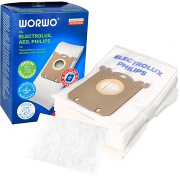 12x Worki do odkurzacza ELEKTROLUX PHILIPS + filtr