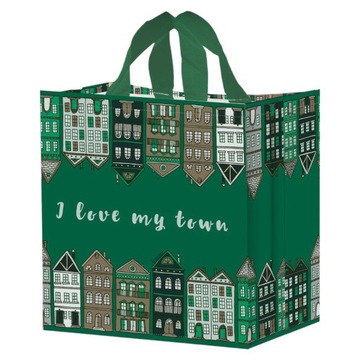 Torba na zakupy 24L 35x20x35cm Miasto zielona 1szt
