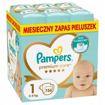 Pampers Premium Care 1, 2-5 кг, 156 шт.