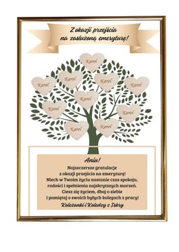 Prezent pożegnanie z pracy RAMKA życzenia z okazji PRZEJŚCIA NA EMERYTURĘ
