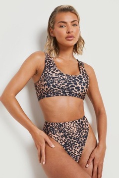 BOOHOO BIKINI KOMPLET ANIMAL PRINT WYSOKI STAN 68U NG2__XL