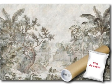 FOTOTAPETA WINYLOWA LAS TROPIKALNY DŻUNGLA DRZEWA ZIELEŃ RETRO 104x70,5