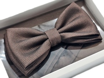 MUCHA MUSZKA MĘSKA BRĄZOWA WE WZORY + POSZETKA