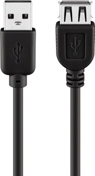 Przedłużacz portu USB-A gn/wt 2.0 Goobay 5m czarny