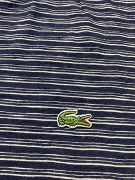 LACOSTE ORYGINALNY bawełniany T SHIRT/ koszulka w paski rozmiar XXL