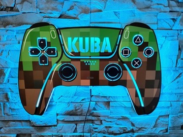 LAMPKA MINECRAFT jak pad ps5 personalizowana dla GRACZA KOLORY PILOT