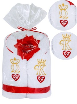 KOMPLET RĘCZNIKÓW Z HAFTEM ZESTAW PREZENT KRÓL, KRÓLOWA