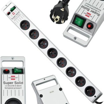 LISTWA ELEKTRYCZNA 8 GNIAZDOWA PRZEDŁUŻACZ ZASILAJĄCY KABEL 2,5 BEZPIECZNIK