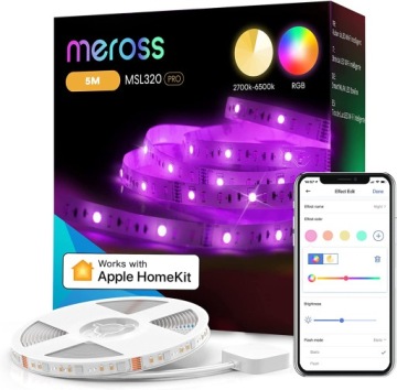 Умная светодиодная лента RGBWW Wi-Fi 5 метров Meross MSL320 (Homekit)