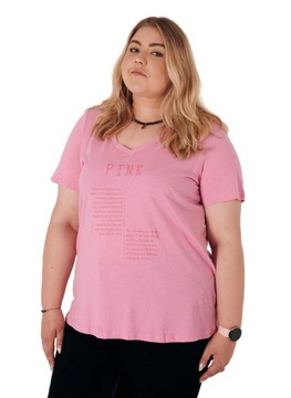 ZIZZI BLUZKA T-SHIRT PINK BAWEŁNA PLUS SIZE 231C 52