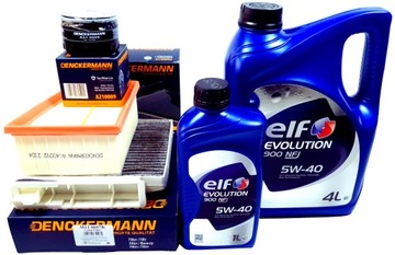 3 FILTRY 5L OLEJU ELF 5W40 DACIA DUSTER I LOGAN I SANDERO I 1.6 16V