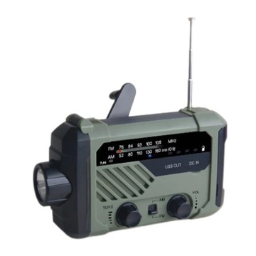Solar Power korba ręczna Radio AM FM NOAA wielofunkcyjna lampka do c~14499