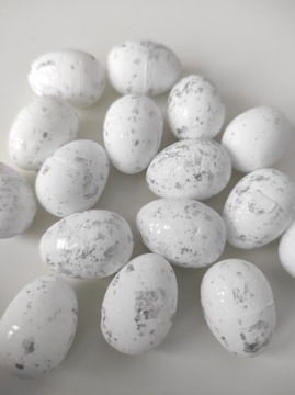 Jajeczka Wielkanocne nakrapiane 5szt srebrne 3,5cm