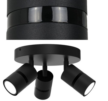 LAMPA SUFITOWA ŻYRANDOL PLAFON KOŁO TUBA EYE LED REGULACJA CZARNA $$$