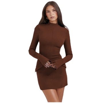 ELEGANCKA SUKIENKA DAMSKA MINI DOPASOWANA BIZNESOWA DO PRACY MODNA
