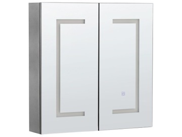 Szafka łazienkowa wisząca lustro LED czarna