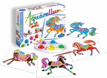 Aquarellum Konie 4 plansze do malowania i farby SentoSphere